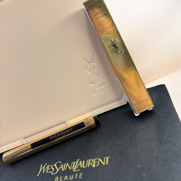 Yves Saint Laurent Nude cosmetic Pouch W/ High Cover Radiant Concealer NIP - Picture 3 of 8